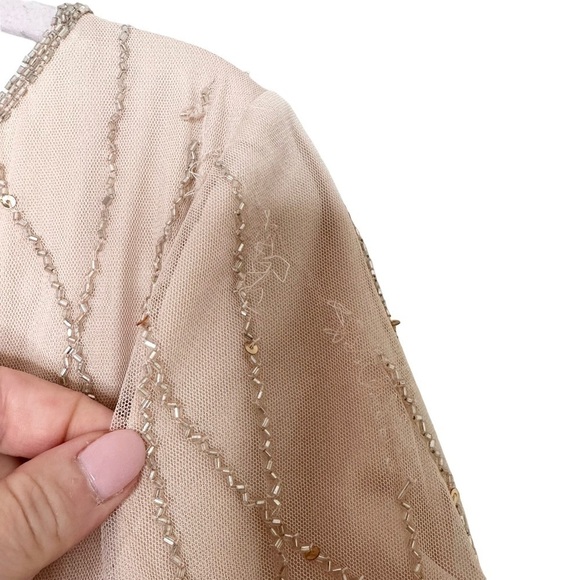 NWT Adrianna Papell 20W Pink Beaded Blouson Gown - Picture 7 of 11